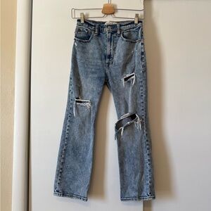 Abercrombie & Fitch Blue Ankle Straight Jeans